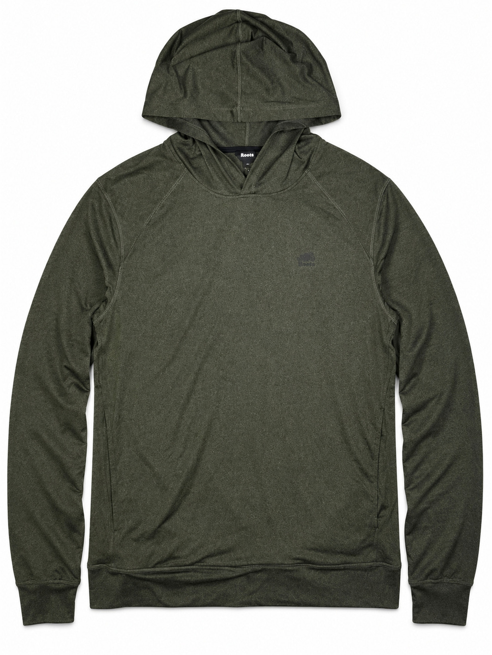 Roots Men's Dark Green Hoodie Size L
